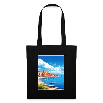 Chania Griechenland Reise Poster Souvenir Malerei WPA - Stoffbeutel - Schwarz - Vorne