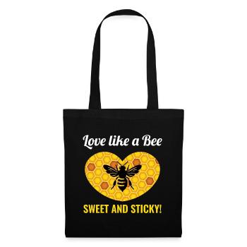 Honeybee Beekeeper Beekeeping Valentines Day Heart - Tote Bag - black - Front