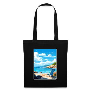 Crète Grèce Affiche de voyage Peinture de carte postale souvenir - Sac en tissu - noir - Devant