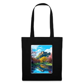 Édimbourg Ecosse Affiche de voyage Souvenir Paint WP - Sac en tissu - noir - Devant