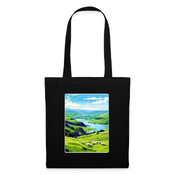 Lake District United Kingdom Travel Poster Card - Tote Bag - black - Front