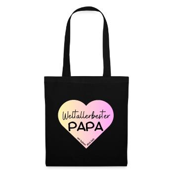 Weltallerbester Papa- wir haben dich lieb! - Stoffbeutel - Schwarz - Vorne