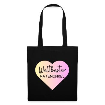 Weltbester Patenonkel! Personalisierbar - Stoffbeutel - Schwarz - Vorne