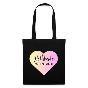 Weltbeste Patentante! Personalisierbar - Stoffbeutel - Schwarz - Vorne