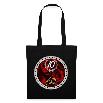 Tenth anniversary ring roses - Tote Bag - black - Front