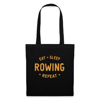 Manger, Dormir, Ramer, Répéter, Ramer - Sac en tissu - noir - Devant
