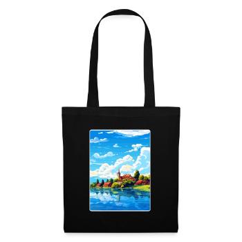 Bodensee Deutschland Europäisches Reiseposter WPA - Stoffbeutel - Schwarz - Vorne