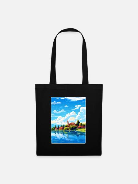 Bodensee Deutschland Europäisches Reiseposter WPA - Stoffbeutel - Schwarz