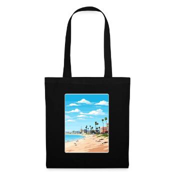 Manhattan Beach Californie Affiche de voyage souvenir - Sac en tissu - noir - Devant