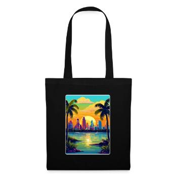 Miami Florida Travel Poster Souvenir Painting WPA - Tote Bag - black - Front