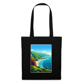 Na Pali Coast Hawaii Voyage Poster Souvenir WPA - Sac en tissu - noir - Devant