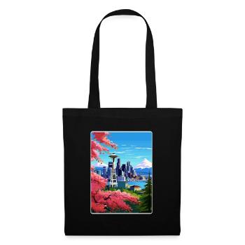 Seattle Washington DC Travel Poster Souvenir WPA - Tote Bag - black - Front