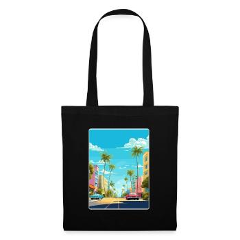 Miami Florida Travel Poster Souvenir Painting WPA - Tote Bag - black - Front