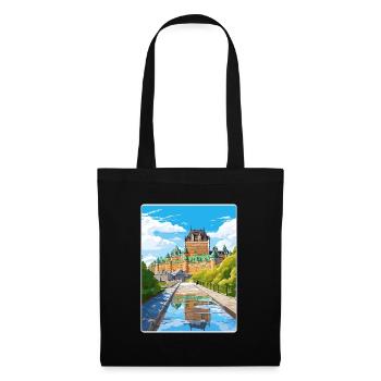 Québec Canada Affiche de voyage Peinture Souvenir WP - Sac en tissu - noir - Devant