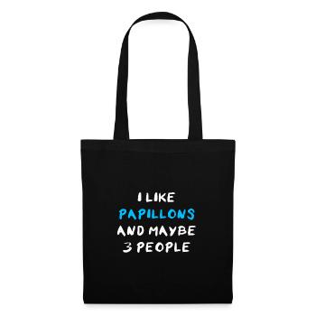 Papillon Continental Miniature Spaniel - Sac en tissu - noir - Devant