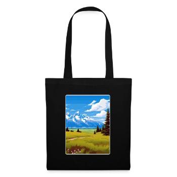 Affiche de voyage souvenir du parc national de Grand Teton - Sac en tissu - noir - Devant
