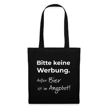 postkasten bitte keine werbung lustig bier angebot - Stoffbeutel - Schwarz - Vorne