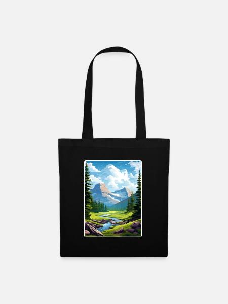 Gletscher-Nationalpark Reiseposter Souvenir WPA - Stoffbeutel - Schwarz