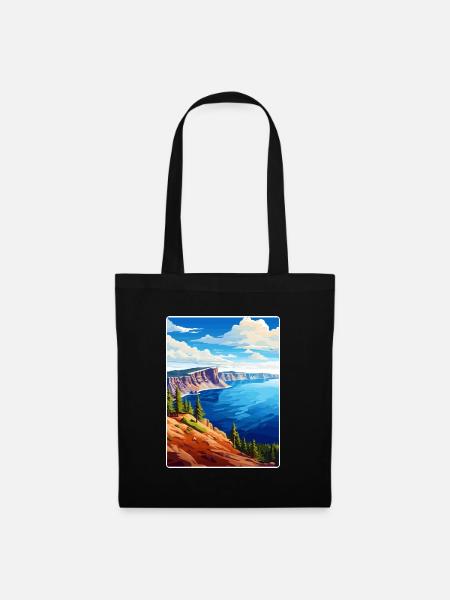 Crater Lake Nationalpark Reiseposter Souvenir - Stoffbeutel - Schwarz