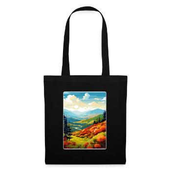 Affiche de voyage du parc national des Great Smoky Mountains - Sac en tissu - noir - Devant