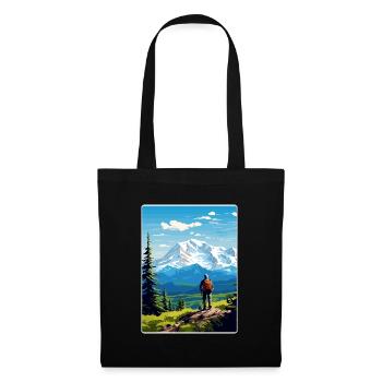 Parc national de Denali Affiche de voyage Souvenir WPA - Sac en tissu - noir - Devant