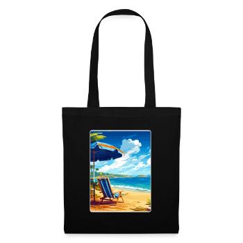 Dominican Republic Caribbean Travel Poster Card - Tote Bag - black - Front