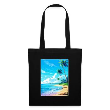 Île Caraïbes Voyage Poster Souvenir - Sac en tissu - noir - Devant