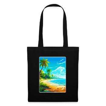 Bahamas Karibik Reise Poster Souvenir Farbe WPA - Stoffbeutel - Schwarz - Vorne