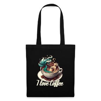 J’aime le café Mug Sirène Sirène Cadeau - Sac en tissu - noir - Devant