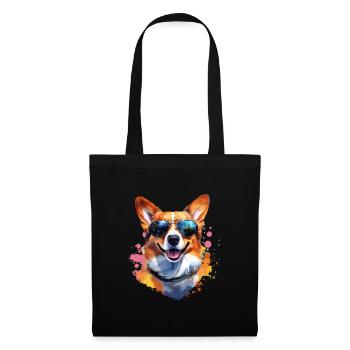 Corgie with sunglasses - Tote Bag - black - Front