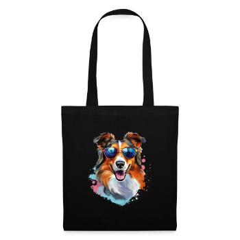 Collie with sunglasses - Tote Bag - black - Front