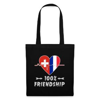 100 % amitié entre la Suisse et la France - Sac en tissu - noir - Devant