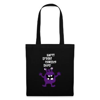 Monster happy spooky Halloween Zombie Trick Treat - Stoffbeutel - Schwarz - Vorne
