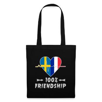 Sweden and France 100% friendship - Tote Bag - black - Front