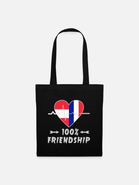 Austria and France 100% friendship - Tote Bag - black
