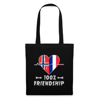 La Norvège et la France, une amitié à 100 % - Sac en tissu - noir - Devant