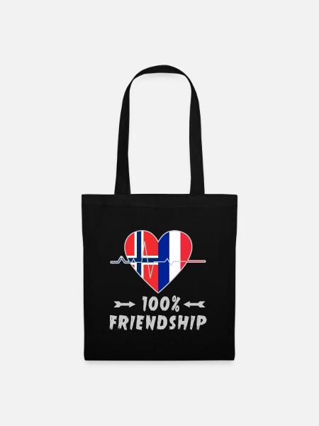 La Norvège et la France, une amitié à 100 % - Sac en tissu - noir