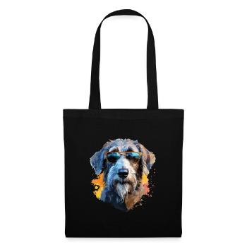 Wolfhound with sunglasses - Tote Bag - black - Front