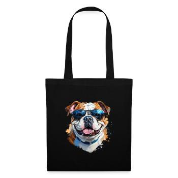 Bulldog with sunglasses - Tote Bag - black - Front