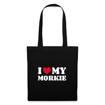 I Love My Morkie - Stoffbeutel - Schwarz - Vorne
