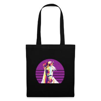 Polygone Cheval Motif Cheval Motif Rétro Vintage - Sac en tissu - noir - Devant