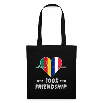 100 % amitié entre le Cameroun et la France - Sac en tissu - noir - Devant