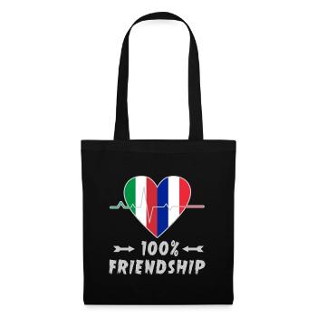 Italy and France 100% friendship - Tote Bag - black - Front