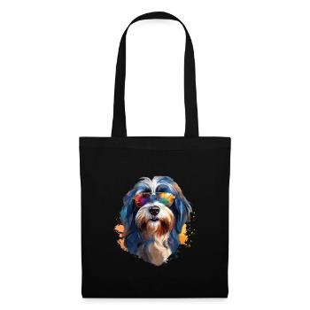 Tibetan Terrier with Sunglasses - Tote Bag - black - Front