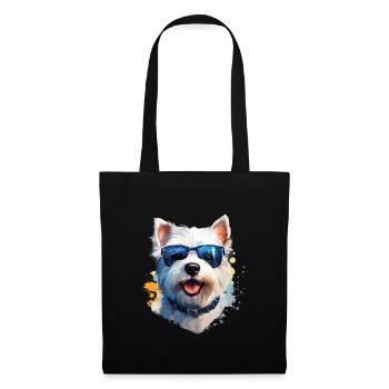Westie with sunglasses - Tote Bag - black - Front