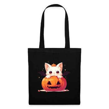 Süße Halloween Katze - Stoffbeutel - Schwarz - Vorne