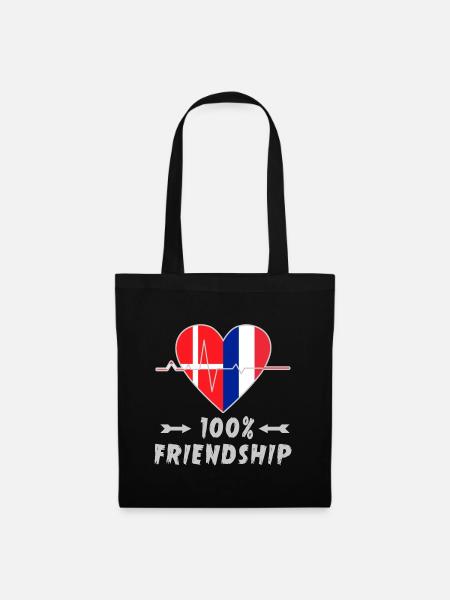 Le Danemark et la France, une amitié à 100 % - Sac en tissu - noir