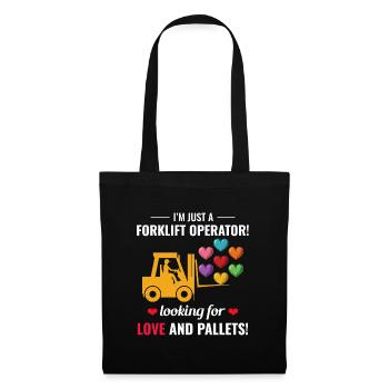 Forklift Operator Driver Valentine’s Day Funny - Tote Bag - black - Front