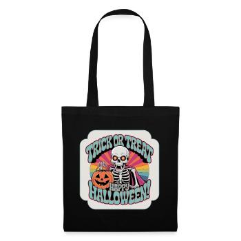 Creepy Skeleton Trick or Treat Happy Halloween - Tote Bag - black - Front
