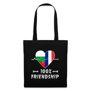 Bulgaria and France 100% friendship - Tote Bag - black - Front